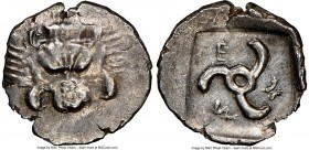 LYCIAN DYNASTS. Mithrapata (ca. 390-360 BC). AR sixth-stater (13mm, 1.16 gm, 6h). NGC MS 4/5 - 4/5. Uncertain mint. Lion scalp facing / M-E-X, triskel...
