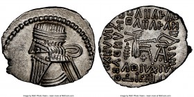 PARTHIAN KINGDOM. Pacorus I (ca. AD 78-120). AR drachm (20mm, 3.50 gm, 1h). NGC MS 5/5 - 4/5. Ecbatana. Bust of Pacorus left with long pointed beard, ...