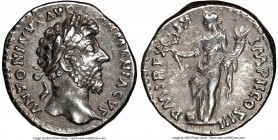 Marcus Aurelius (AD 161-180). AR denarius (17mm, 12h). NGC Choice VF. Rome, AD 165. ANTONINVS AVG ARMENIACVS, laureate head of Marcus Aurelius right /...
