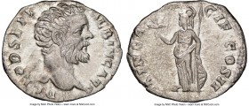 Clodius Albinus (AD 195-197). AR denarius (19mm, 12h). NGC XF. Rome, AD 194-195. D CLOD SEPT-ALBIN CAES, bare head of Clodius Albinus right / MINER-PA...