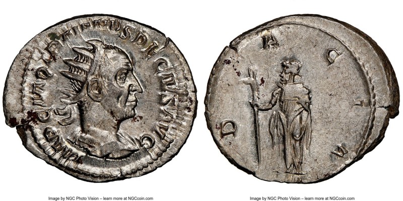 Trajan Decius (AD 249-251). AR antoninianus (23mm, 4.20 gm, 12h). NGC MS 5/5 - 4...