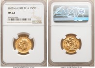 George V gold Sovereign 1925-M MS64 NGC, Melbourne mint, KM29. AGW 0.2355 oz.

HID09801242017

© 2020 Heritage Auctions | All Rights Reserved