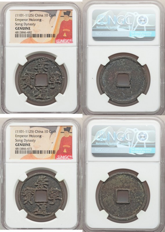 Northern Song Dynasty. Hui-Zong 20-Piece Lot of Certified 10 Cash ND (1101-1125)...