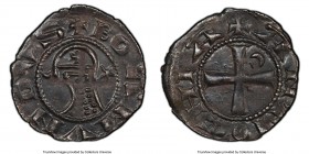 Principality of Antioch 3-Piece Lot of Certified Bohemond-Era "Helmet" Deniers ND (1163-1201) PCGS, 1) Denier - AU58 2) Denier - AU55 3) Denier - AU53...