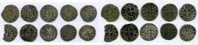 10-Piece Lot of Uncertified Assorted Deniers ND (12th-13th Century) VF, Includes (8) Besançon, and (2) Philip IV Deniers. Average size 19mm. Average w...