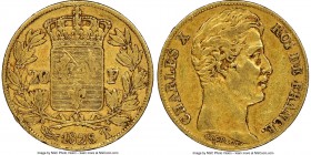 Charles X gold 20 Francs 1828-T XF Details (Reverse Scratched) NGC, Nantes mint, KM726.3. Mintage: 3,175. Scarce one year type, rarely available in an...