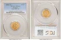 Napoleon III gold 5 Francs 1866-A MS64 PCGS, Paris mint, KM803.1, Gad-1002. 

HID09801242017

© 2020 Heritage Auctions | All Rights Reserved