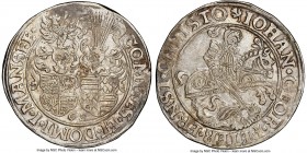 Mansfeld-Eisleben. Johann Georg I, Peter Ernst, and Christof II Taler 1560 AU53 NGC, Dav-9481. Depicts St. George slaying a dragon.

HID09801242017...