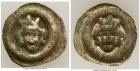 Pomerania - Swedish Occupation. Eric of Pomerania Hohlpfennig (Bracteate) ND (1396-1439) VF, 14.1mm. 0.26gm. 

HID09801242017

© 2020 Heritage Auc...