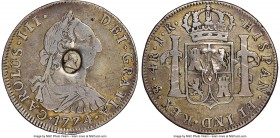 George III Counterstamped Bank 1/2 Dollar ND (1797-1799) VF25 NGC, KM-A622. Bank of England Type I. C/S: UNC Strong. Counterstamp on Bolivia Charles I...