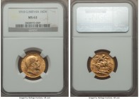 Edward VII gold Sovereign 1910 MS63 NGC, KM805. AGW 0.2355 oz. Ex. Alan Dean Collection

HID09801242017

© 2020 Heritage Auctions | All Rights Res...