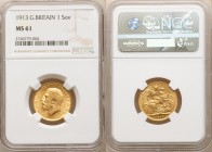 George V gold Sovereign 1913 MS61 NGC, KM820. AGW 0.2355 oz. 

HID09801242017

© 2020 Heritage Auctions | All Rights Reserved