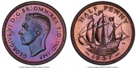 George VI Proof 1/2 Penny 1937 PR66 Red and Brown PCGS, KM844, S-4115. Luminescent magenta and blue toning. 

HID09801242017

© 2020 Heritage Auct...