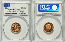 Elizabeth II gold 4-Piece Certified "St. George" Proof Set 2006, KM-PS151. 1/2 Sovereign, Sovereign, 2 Pounds, and 5 Pounds. All coins certified PR69 ...