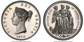 Victoria silver Proof Piefort INA Retro Fantasy Issue "Three Graces" Crown 1879-Dated (2000) PR68 Deep Cameo PCGS, KM-X81. Watery fields and cameo dev...