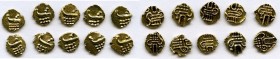 Cochin 10-Piece Lot of Uncertified gold Fanams ND (17th-18th Century) AU, Fr-1504. Average size 7.6mm. Average weight 0.38gm. Sold as is, no returns. ...