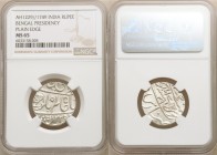 British India. Bengal Presidency Pair of Certified Rupees AH 1229 Year 17/49 (1815) MS65 NGC, Benares mint, KM41. Plain edge variety. Muted luster and...