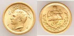 Muhammad Reza Pahlavi gold Pahlavi SH 1337 (1958) AU, KM162. 22.4mm. 8.11gm. AGW 0.2354 oz. 

HID09801242017

© 2020 Heritage Auctions | All Right...