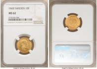 Carl XV Adolf gold 10 Francs 1868 MS62 NGC, KM716. Also known as a Carolin. First year for type.

HID09801242017

© 2020 Heritage Auctions | All R...