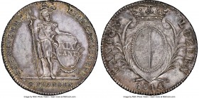 Lucerne. Canton 4 Franken 1814 AU58 NGC, KM109. Lavender-gray with olive peripheral toning, fields with several minor nicks commensurate with grade. ...
