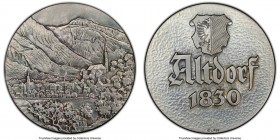 Confederation silver Specimen "Altdorf 1830" Medal ND (c. 1980) SP66 PCGS, 39mm. By Grupp. City view in mountains / Arms, City name and date. Serial #...