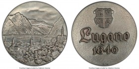 Confederation silver Specimen "Lugano 1840" Medal ND (c. 1980) SP66 PCGS, 39mm. By Grupp. City view / Arms, name of city and date. Serial # 619. 

H...