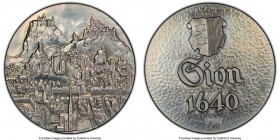 Confederation silver Specimen "Sion 1640" Medal ND (c. 1980) SP65 PCGS, 39mm. By Grupp. City view. / Arms, name of city and date. Serial # 790. 

HI...
