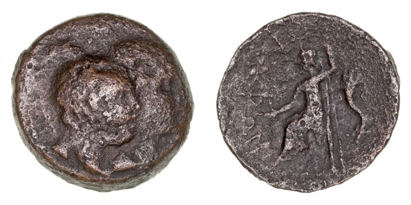 Monedas Antiguas
Bruttium
AE-18. Lokroi. (c. 350-300 a.C.). A/Bustos de los Di...