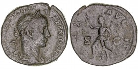 Imperio Romano
Alejandro Severo
Sestercio. AE. Roma. (222-235). R/PAX AVGVSTI. S.C. 19.82g. RIC.465. Pátina verde. (MBC-).