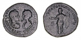 Imperio Romano
Gordiano III
AE-28. Mesembria. (238-244). Acuñación conjunta con Tranquilina. A/Bustos afrontados, alrededor ley. griega. R/Homonoia ...