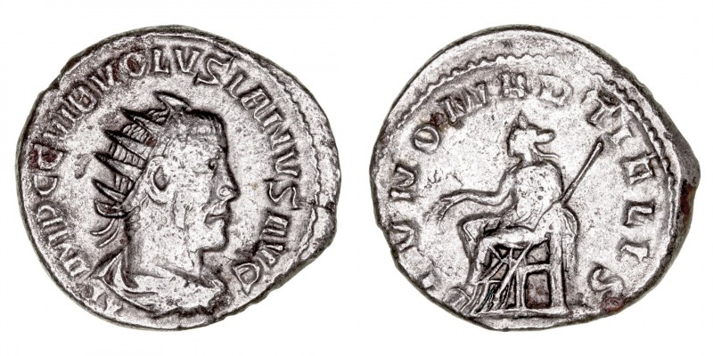 Imperio Romano
Volusiano
Antoniniano. AR. Antioquía. (251-253). R/IVNO MARTIAL...