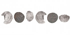 Monedas Árabes
Lotes de Conjunto
Lote de 3 monedas. AR/AE. Felús y Dírhem Alhakem II e Hixem II (faltadas como medias monedas). (BC- a RC).