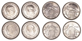 La Peseta
Estado Español
5 Pesetas. Cuproníquel. 1957 *62. Lote de 4 monedas. Cal.102. Mantienen brillo. SC a SC-.