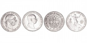 Monedas Extranjeras
Austria Francisco José I
5 Coronas. AR. Lote de 2 monedas. 1907 y 1908. KM.2807 y 2808. MBC a MBC-.