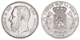 Monedas Extranjeras
Bélgica Leopoldo II
5 Francos. AR. 1873. 25.02g. KM.24. MBC.