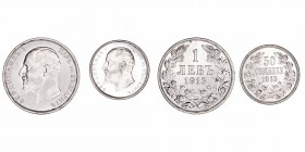 Monedas Extranjeras
Bulgaria
Lote de 2 monedas. AR. 1913. 50 Stotinki y Lev. KM.30 y 31. Brillo original. EBC+ a EBC.
