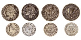 Monedas Extranjeras
Camerún
Lote de 4 monedas. AE. 50 Céntimos 1924 y 1926 y Franco 1924 y 1925. KM.1/2. MBC+ a MBC-.