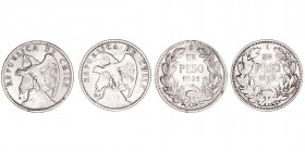 Monedas Extranjeras
Chile
Peso. AR. Lote de 2 monedas. 1921 y 1922. KM.152.5. MBC a MBC-.