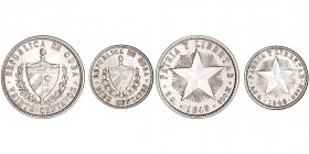 Monedas Extranjeras
Cuba
Lote de 2 monedas. AR. 10 Centavos 1948 y 20 Centavos 1949. KM.12 y 13.2. MBC+ a MBC.