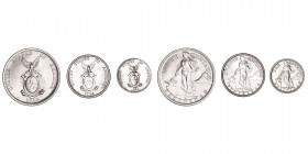 Monedas Extranjeras
Filipinas
Bajo administración de EE.UU. Serie de 3 valores. AR. 10 y 20 Centavos 1944 D y 50 Centavos 1944 S. KM.181/183. EBC+ a...