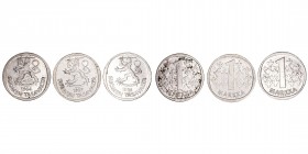Monedas Extranjeras
Finlandia
Markka. AR. Lote de 3 monedas. 1964 S, 1967 S y 1968 S. KM.49. MBC a MBC-.