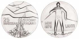 Monedas Extranjeras
Finlandia
25 Markkaa. AR. 1978. Juegos de Invierno Lahti. 26.35g. KM.56. EBC-.