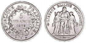 Monedas Extranjeras
Francia
5 Francos. AR. 1873 K. 25.01g. KM.820.1. MBC.