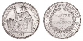 Monedas Extranjeras
Indochina Francesa
Piastra de Comercio. AR. 1927 A. 27.04g. KM.5a.1. MBC+.
