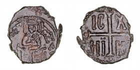 Monedas Extranjeras
Italia
1/2 Folaro. AE. Estados Italianos, Sicilia. Messina. Roger II (1105-1154). 1.54g. Spahr 67. Escasa. (MBC+).