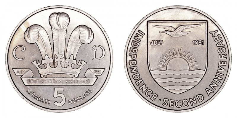 Monedas Extranjeras
Kiribati
5 Dólares. Cuproníquel. 1981. Segundo aniversario...