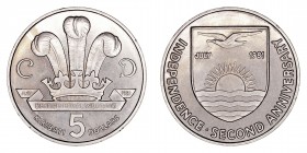 Monedas Extranjeras
Kiribati
5 Dólares. Cuproníquel. 1981. Segundo aniversario de la Independencia. 28.76g. KM.10. MBC+.
