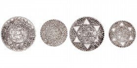 Monedas Extranjeras
Marruecos
Lote de 2 monedas. AR. 1/4 Rial (1320) y 1/2 Rial (1323). Y.20.1 y 21.3. MBC.
