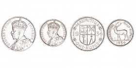 Monedas Extranjeras
Mauricio Jorge V
Lote de 2 monedas. AR. 1/2 Rupia y Rupia 1934. KM.16 y 17. MBC-.
