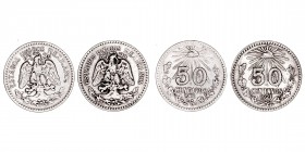 Monedas Extranjeras
México
50 Centavos. AR. Lote de 2 monedas. 1920 y 1921. KM.447. MBC a MBC-.